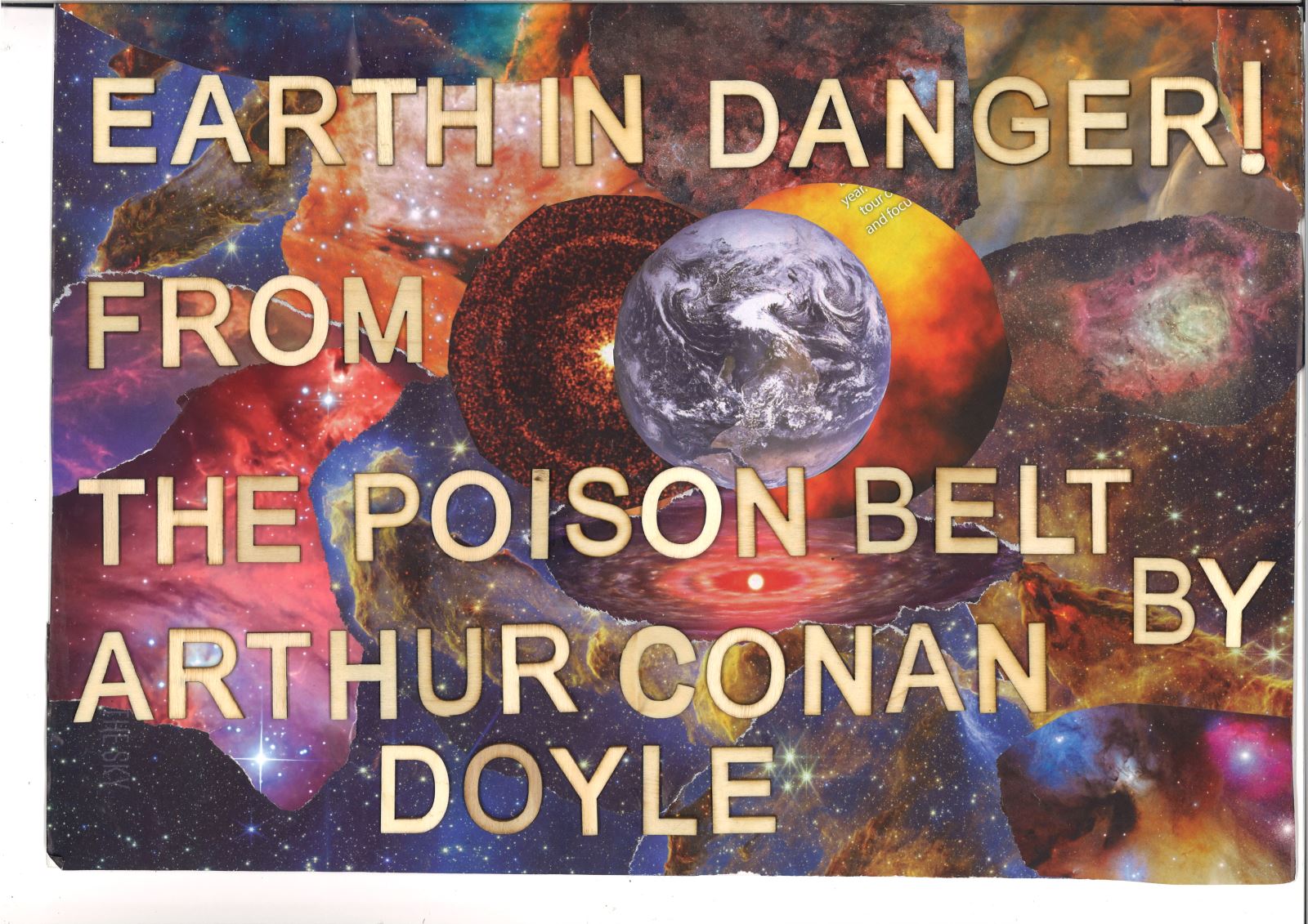 a poster for the poison belt with a picture of earth from space being bombarded with clouds of gas